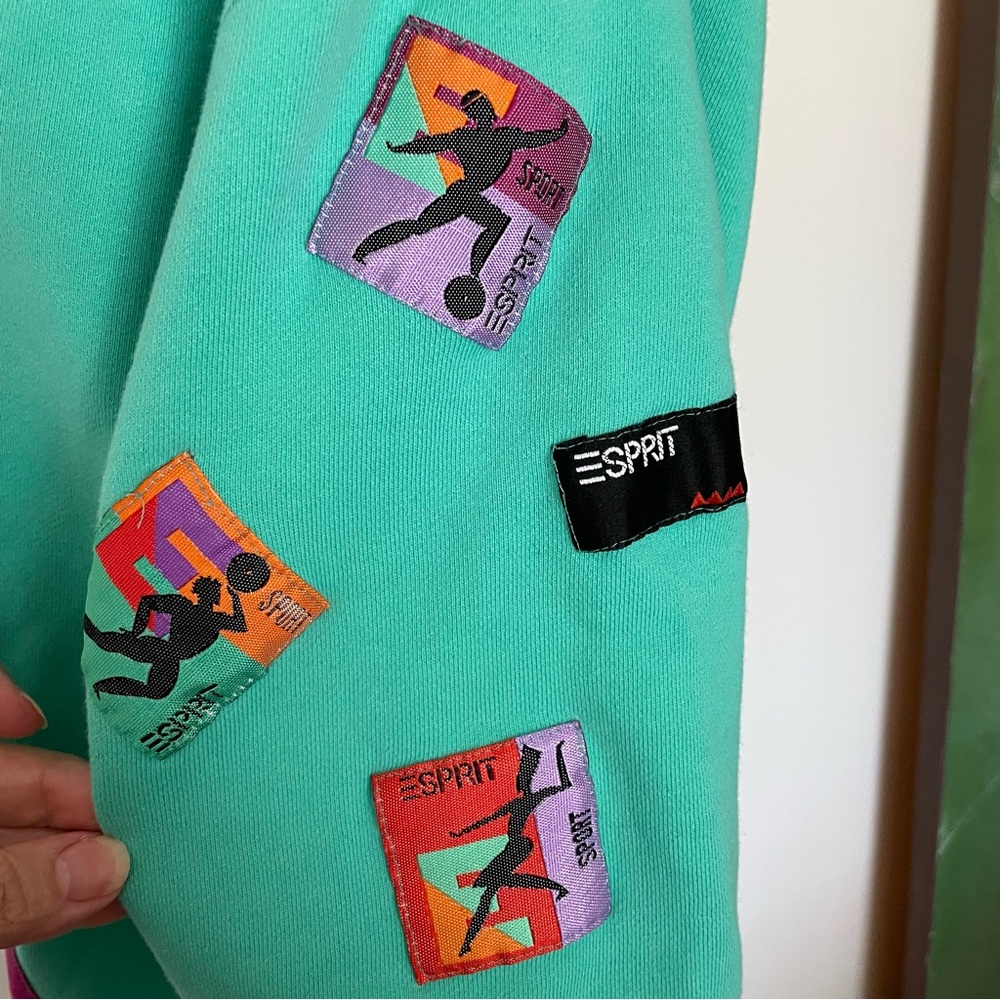 Esprit Sport LA Olympic Era Sweatshirt in Teal with awesome graphics - Picture 6 of 13